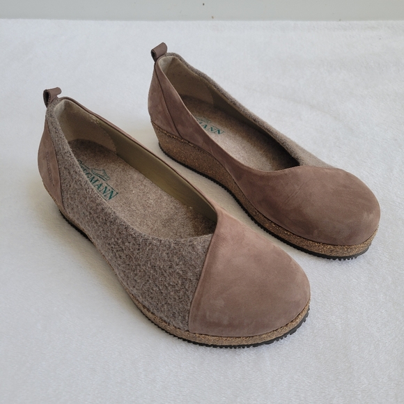 Stegmann Sophie Wool Felt Suede Cork Wedge Comfort Flats Size 8 - Picture 1 of 16